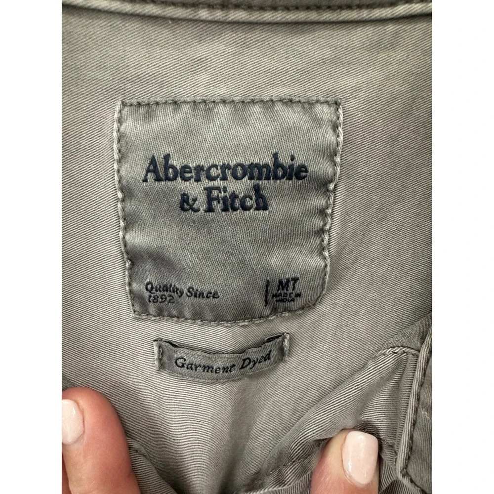 Abercrombie & Fitch Romper Womens‎ MT Grey Utility Wrap Front Garment Dyed NWT